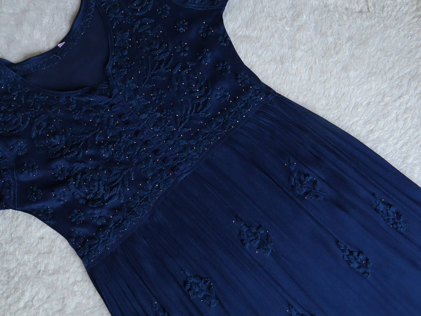 Hoor Royal Blue Pure Chiffon Dress