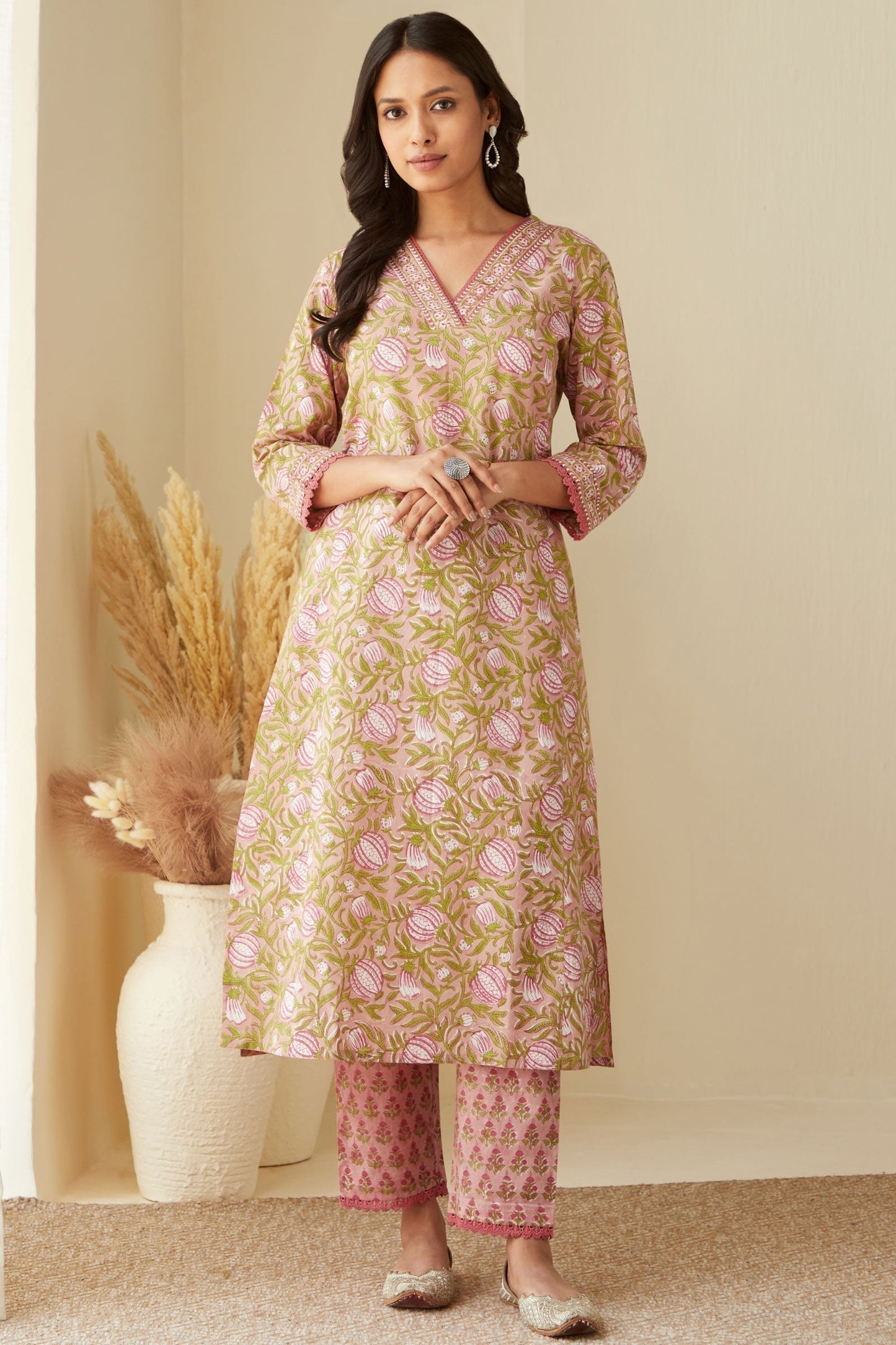 Gauhar Layla Pink Sanganeri Kurta