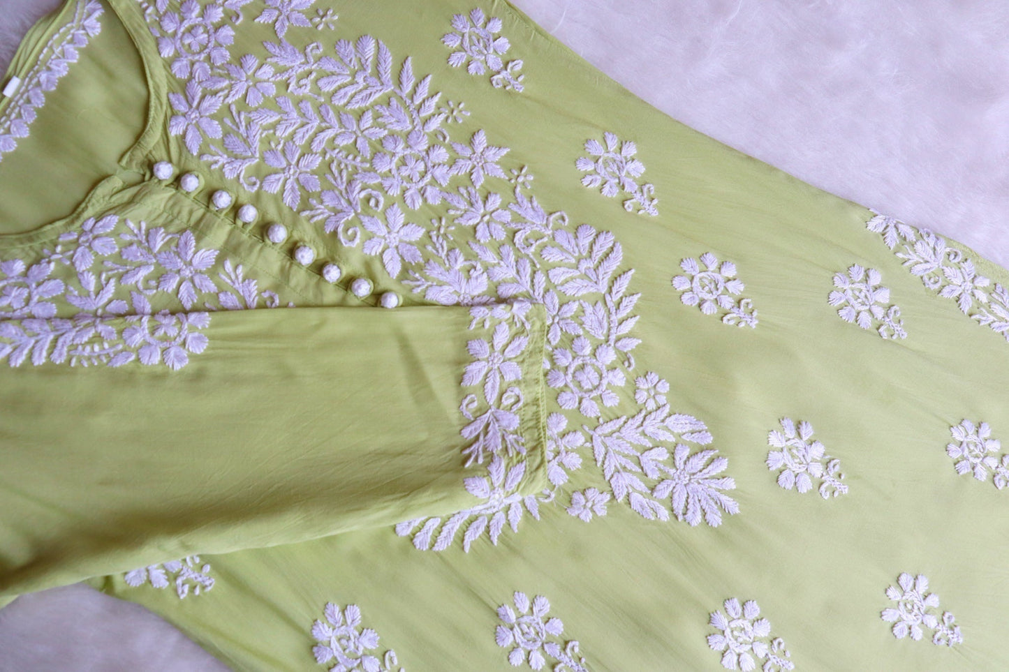 Duaa Olive Green Long Modal Kurta