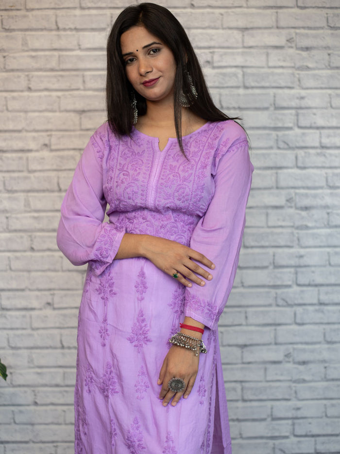 Diva Dyed Chikankari Long Kurta