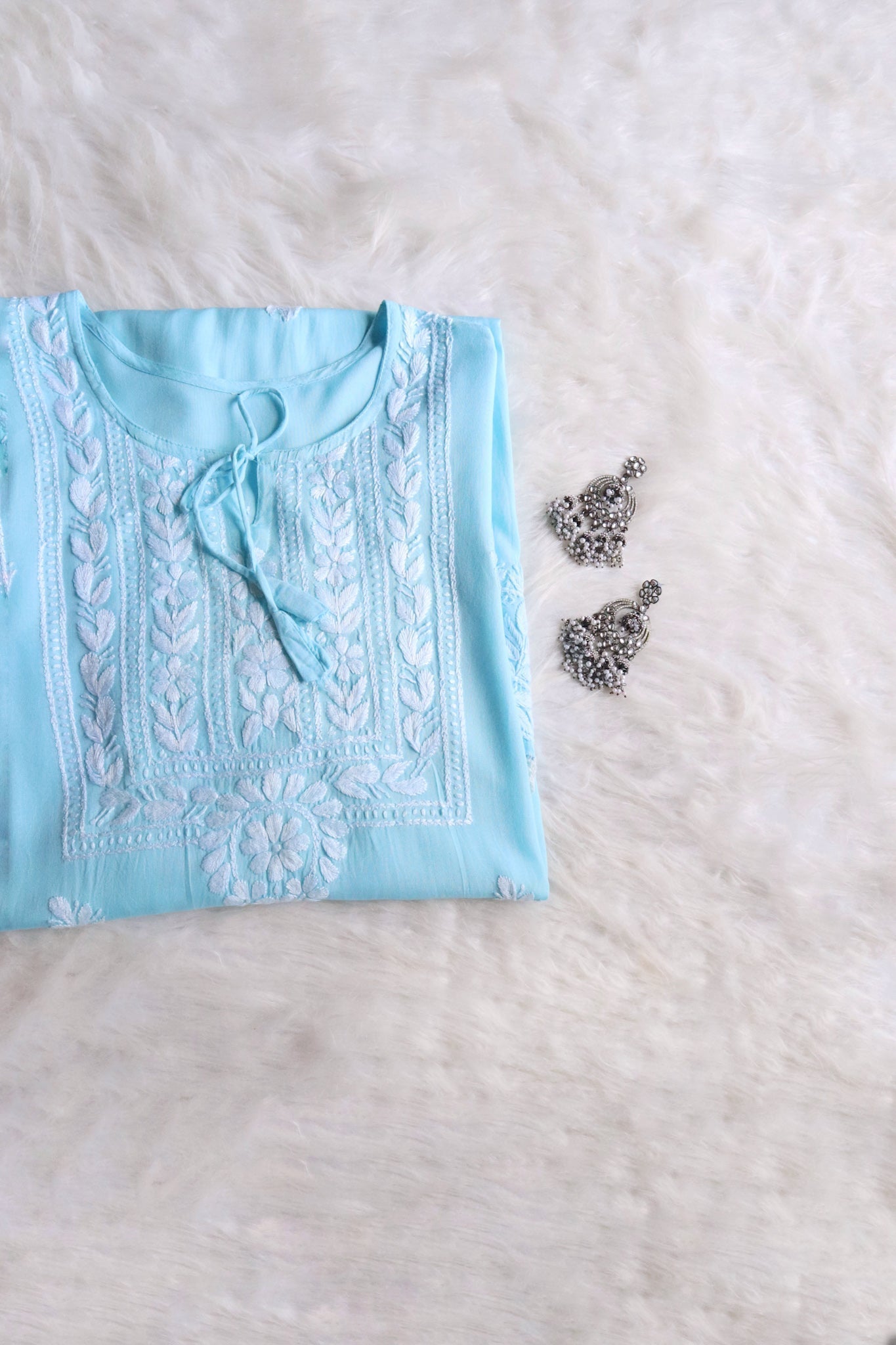 Alina Sky Blue Long Rayon Kurta