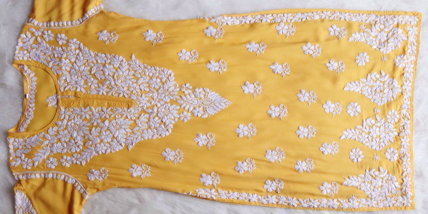 Naila Yellow Long Modal Kurta