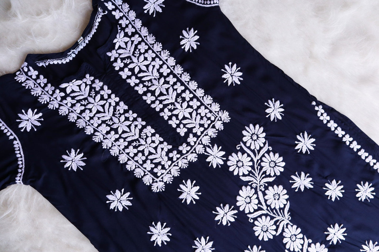 Saira Navy Blue Long Modal Kurta