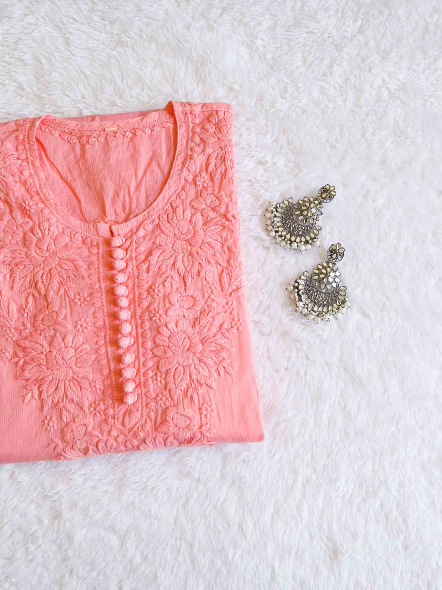 Aayat Peach Cotton Kurta