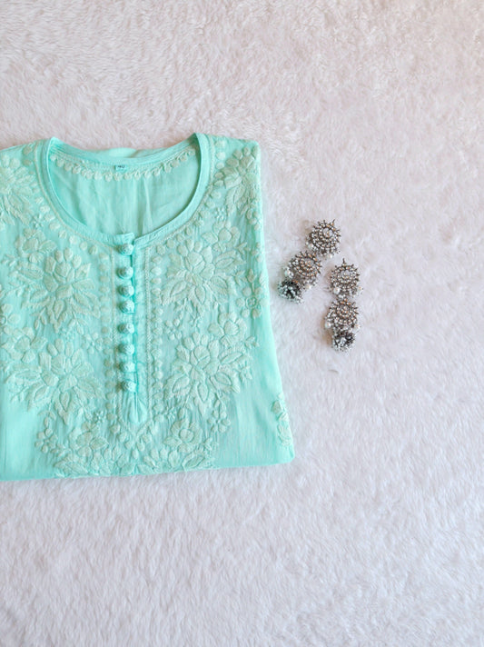 Aayat Mint Green Cotton Kurta