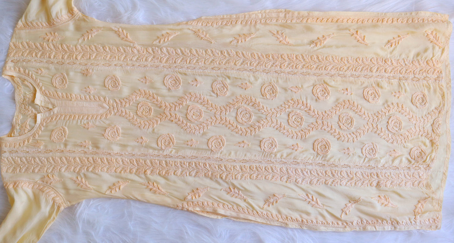 Hoor Pastel Yellow Premium Muslin Kurta