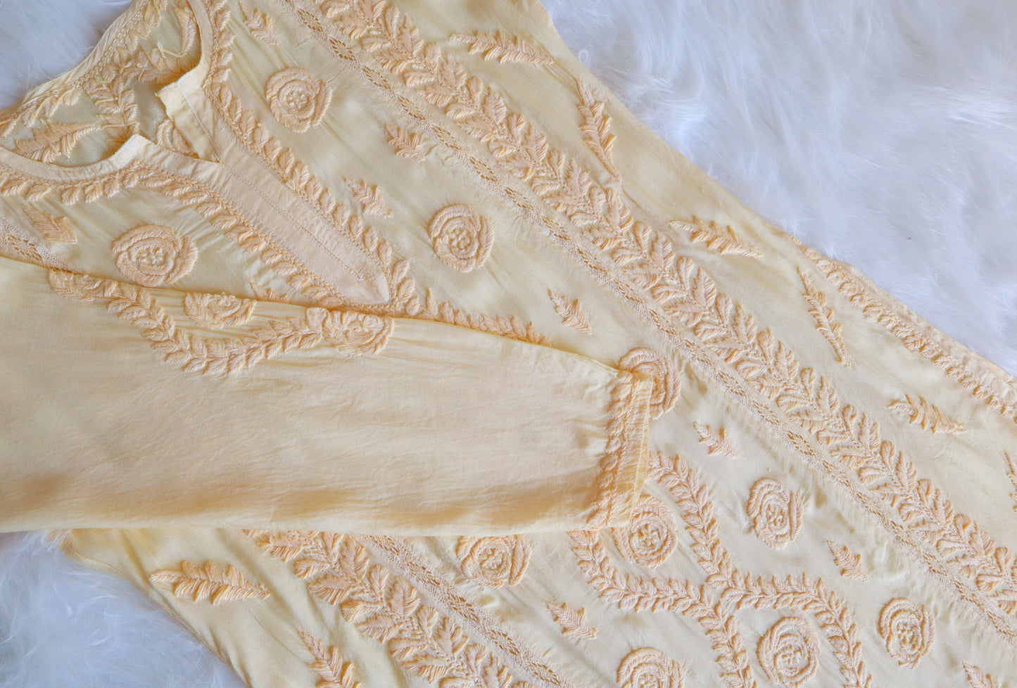 Hoor Pastel Yellow Premium Muslin Kurta