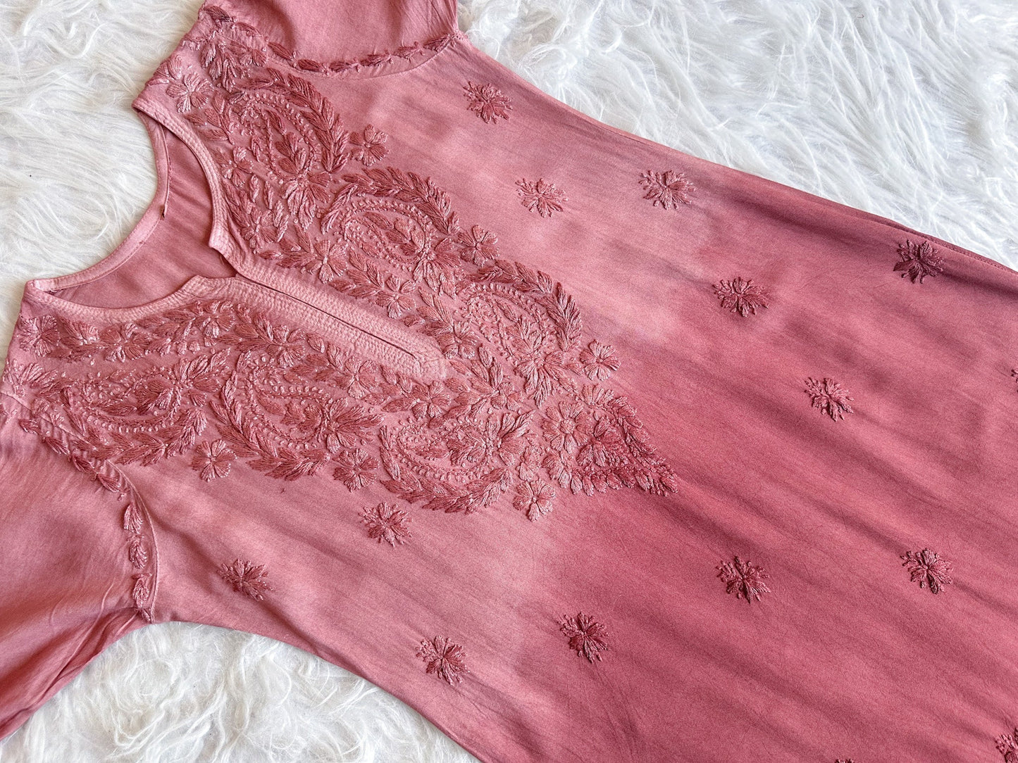 Alysha Rose Brown Ombre Long Rayon Kurta