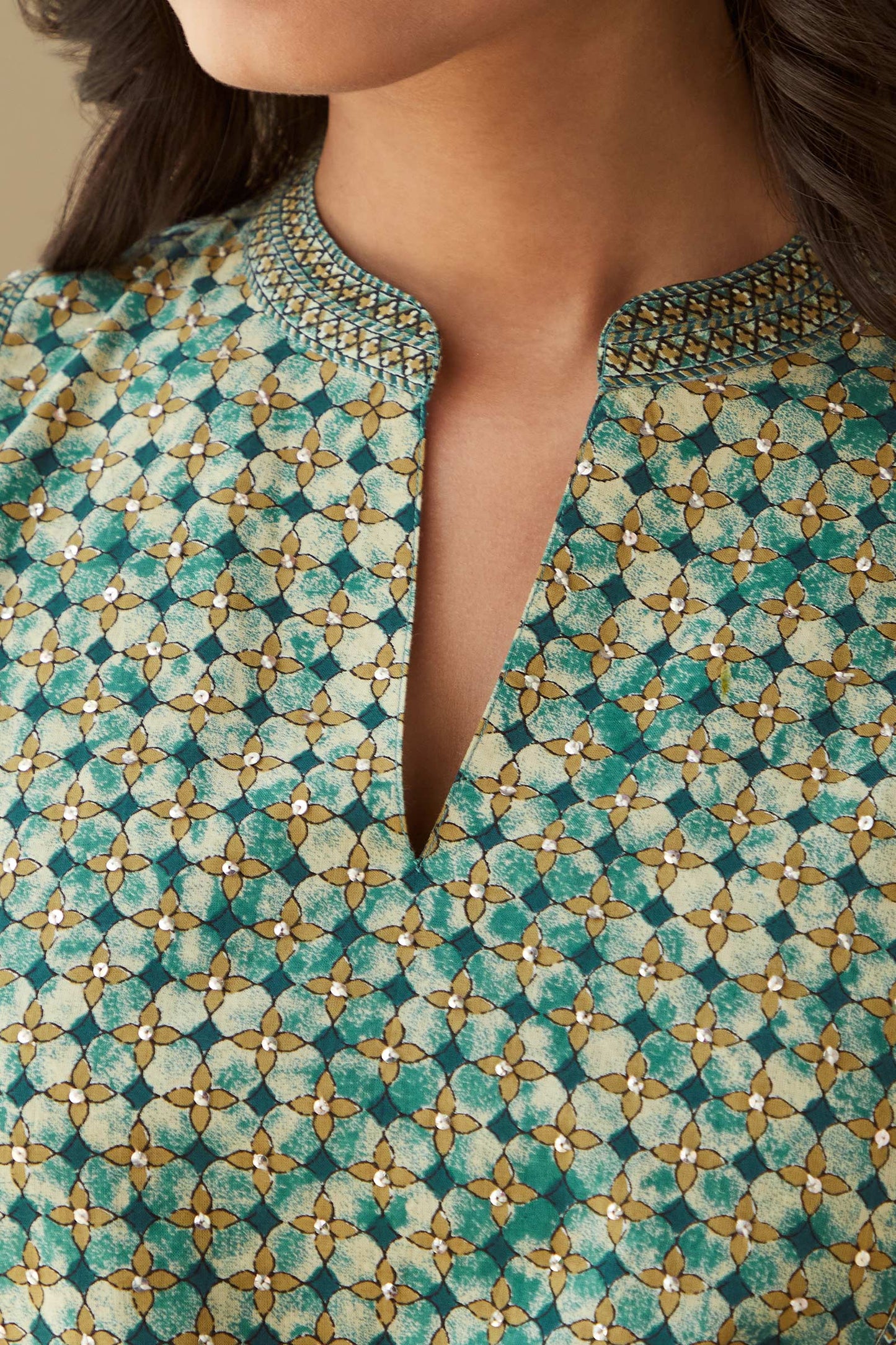 Gauhar Shirin Bagru Kurta