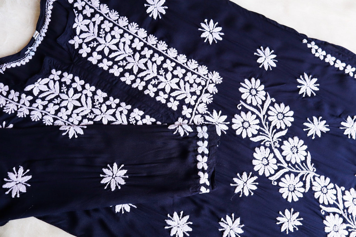 Saira Navy Blue Long Modal Kurta