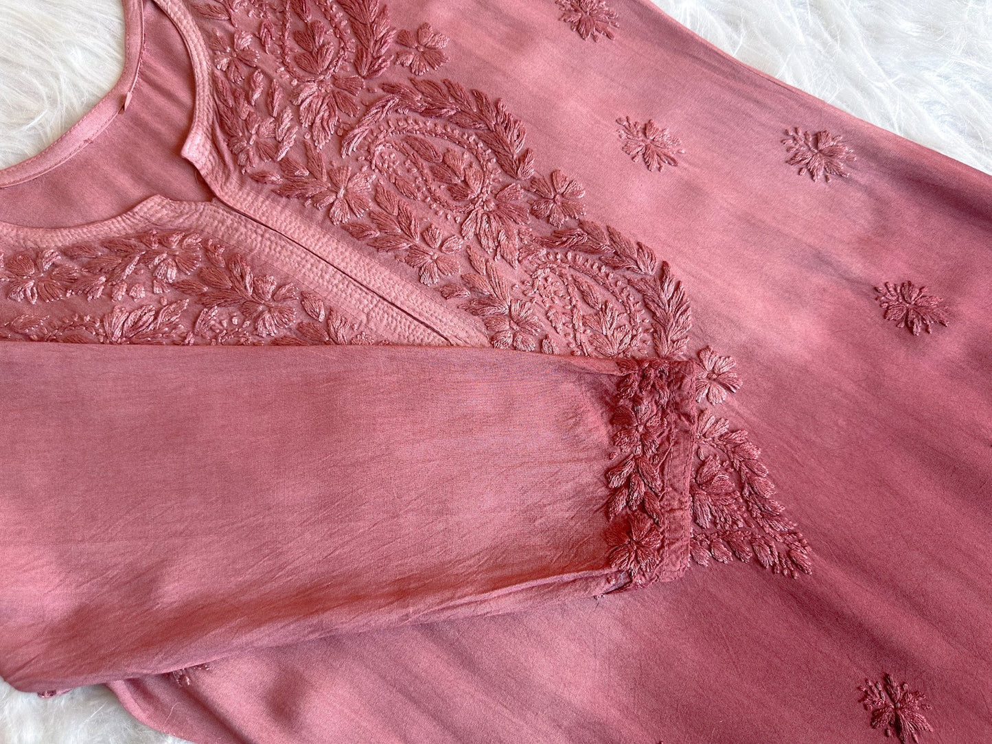 Alysha Rose Brown Ombre Long Rayon Kurta