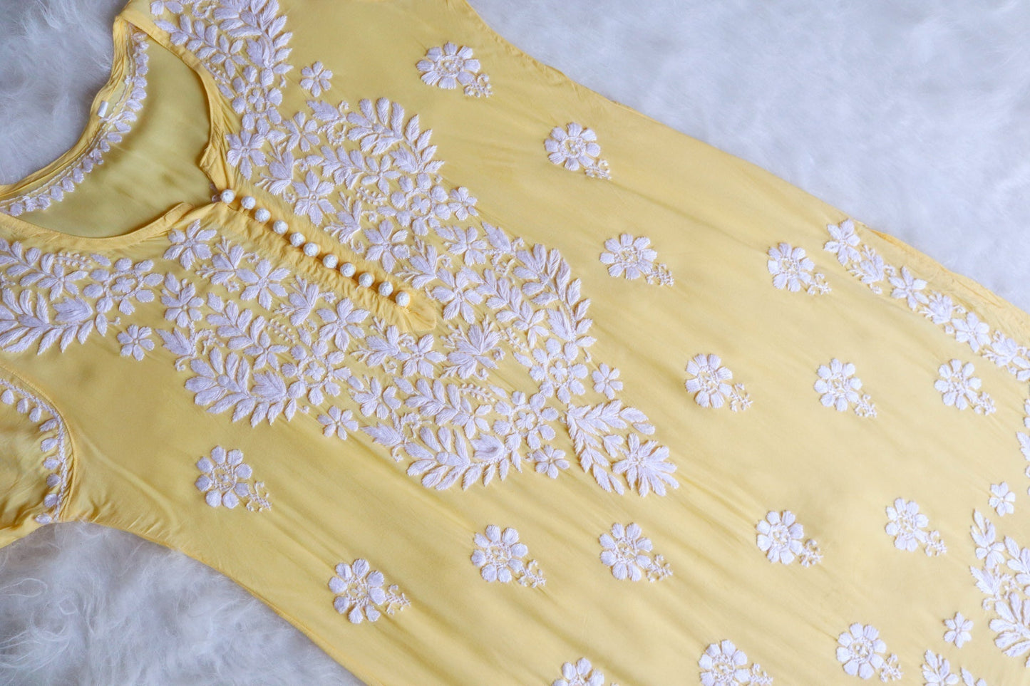 Duaa Yellow Long Modal Kurta